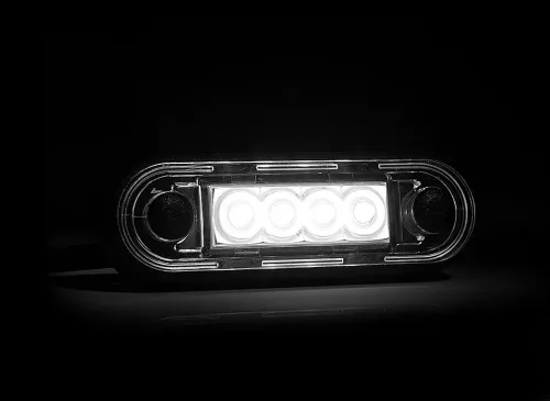 FEHÉR/SÁRGA LED helyzetjelző 84x28mm 12/24V VÍZTISZTA