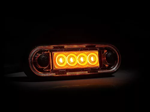 FEHÉR/SÁRGA LED helyzetjelző 84x28mm 12/24V VÍZTISZTA