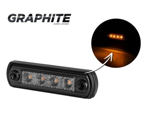 SÁRGA LED helyzetjelző lámpa (110x31) 12/24V FÜST BÚRÁVAL