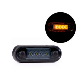 SÁRGA LED helyzetjelző 84x28mm 12/24V FÜST BÚRÁVAL