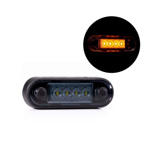 SÁRGA LED helyzetjelző 84x28mm 12/24V FÜST BÚRÁVAL