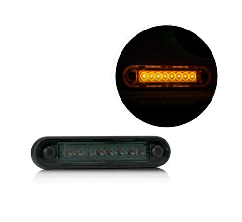 SÁRGA LED helyzetjelző 120x28mm 12/24V FÜST BÚRÁVAL