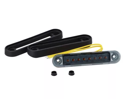 SÁRGA LED helyzetjelző 120x28mm 12/24V FÜST BÚRÁVAL