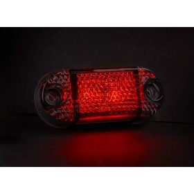 Mini helyzetjelző füst búrával 12/24V piros 