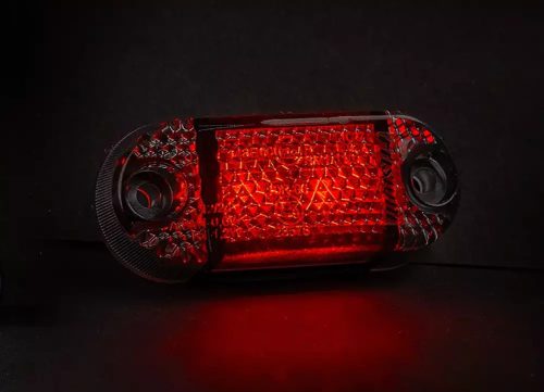 Mini helyzetjelző füst búrával 12/24V piros 