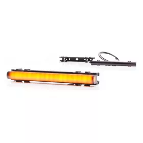   LED helyzetjelző lámpa (125x18mm) 12/24V Sárga, Füst búrával