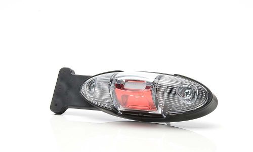 Szélességjelző lámpa 12/24V (ovál) LED piros-fehér+tartó