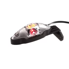   Szélességjelző lámpa 12/24V (ovál) LED piros-fehér-sárga T tartóval