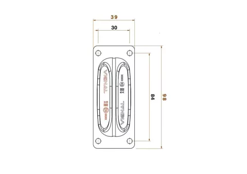 Vignal LED szélességjelző lámpa 12/24V PIROS/FEHÉR TALPAS