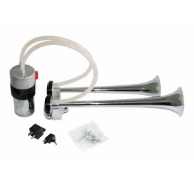 Légkürt kompresszorral 2 szólamú KRÓM 24V