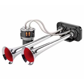 SEGER dupla króm légkürt kompresszorral 12V