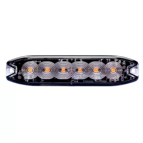 6 POWER LED-es SLIM sárga villogó modul 12/24V