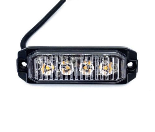 4 POWER LED-es SLIM sárga villogó modul 12V ALU