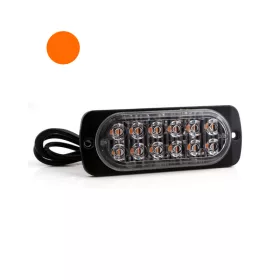 12 POWER LED-es SLIM sárga villogó modul 12/24V ALU