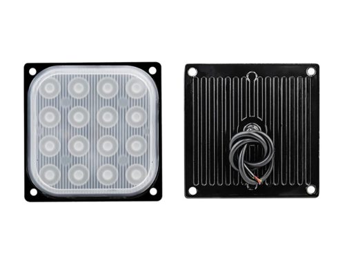 16 POWER LED-es SLIM sárga villogó modul 12/24V ALU