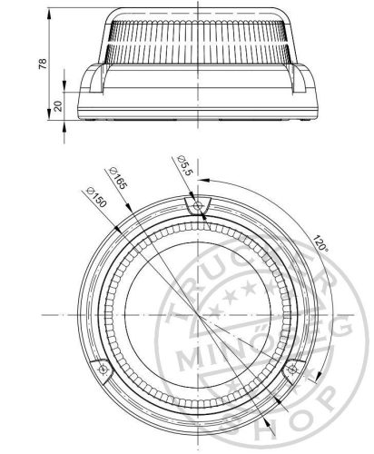 LED sárga villogó EXTRA FÉNY 12-35V csavarozható
