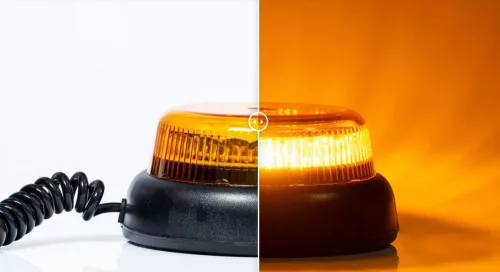 LED sárga villogó EXTRA FÉNY 12-35V mágnestalpas