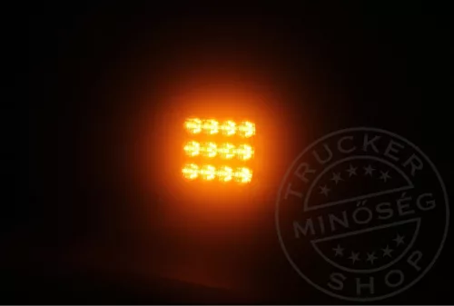 LED sárga villogó mágnestalpas 12LED 12/24V