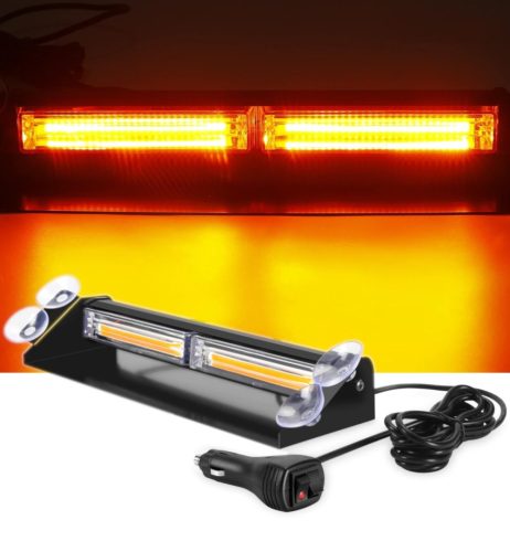 COB LED sárga villogó szélvédőre 12/24V EXTRA NAGY