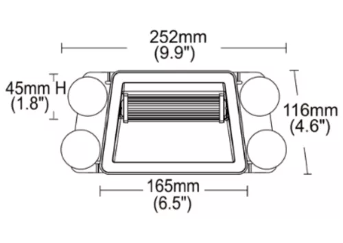 SMD LED-es KÉK villogó szélvédőre 12/24V 25x11cm