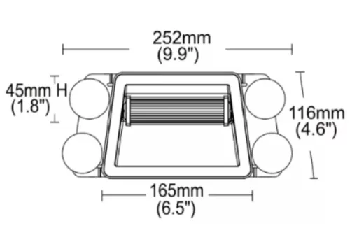 SMD LED-es Sárga villogó szélvédőre 12/24V 25x11cm