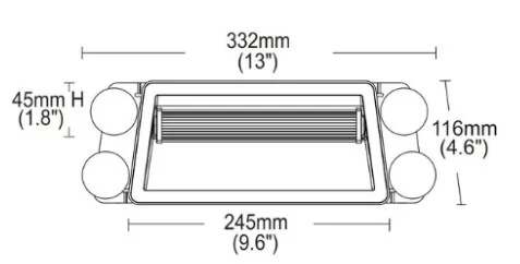 SMD LED-es Sárga villogó szélvédőre 12/24V 33x11cm