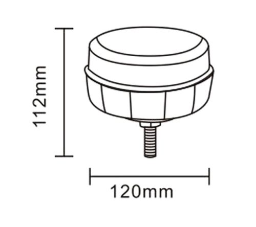 LED sárga villogó 12/24V csavaros ECO