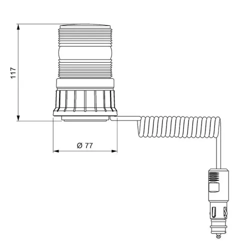 LED sárga villogó 12/24V mágneses/csavarozható, keskeny