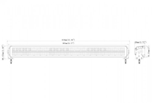OSRAM LED fényhíd VONAL helyzetjelzővel 807mm 12/24V