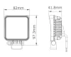 Mini kapcsolós munkalámpa 16 LED-es (82x82mm) terítő fény