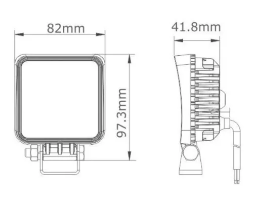 Mini kapcsolós munkalámpa 16 LED-es (82x82mm) terítő fény