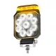 SMD LED munkalámpa és SÁRGA villogó (101x128mm) kombinált fény 12/24V
