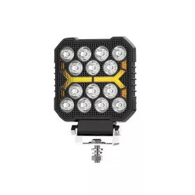   Szögletes "SPIDER" LED munkalámpa Szúró 12/24V sárga LED villogóval