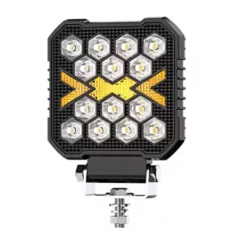   Szögletes "EDGE" LED munkalámpa Szúró 12/24V sárga LED villogóval