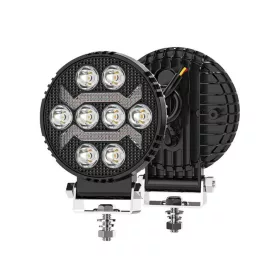   Kerek "EDGE" LED munkalámpa Szúró 12/24V sárga LED villogóval