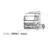 Mercedes Actros MP2 lökhárító sarokelem BAL ALSÓ 22cm