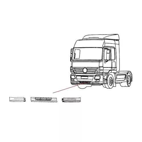Mercedes Actros MP2 lökhárító sarokelem BAL ALSÓ 22cm