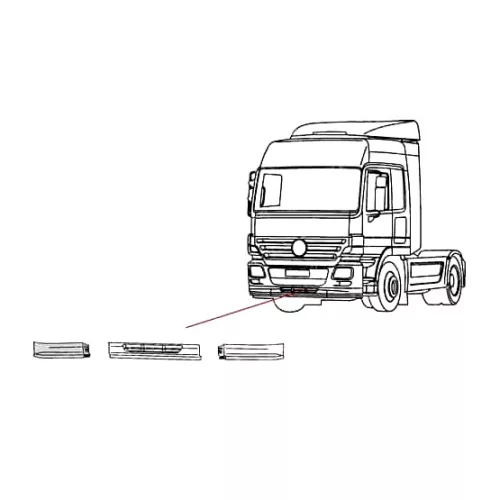 Mercedes Actros MP2 lökhárító sarokelem JOBB ALSÓ 22cm