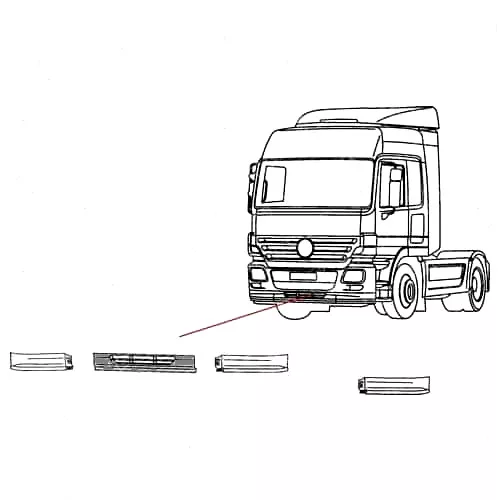 Mercedes Actros MP2 lökhárító középrész 18 cm