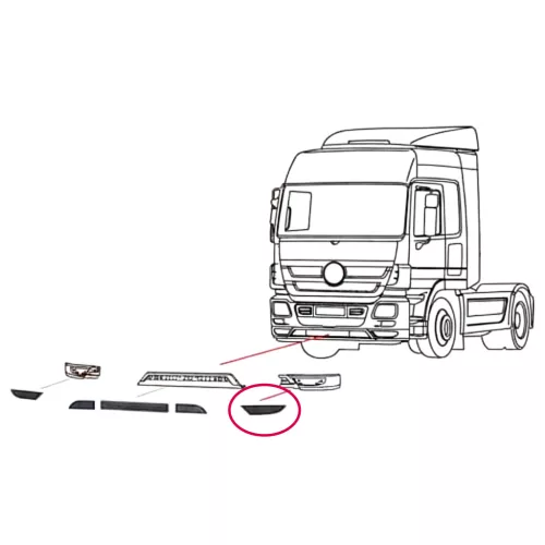 Mercedes Actros MP3 sarokelem betét Bal szélső