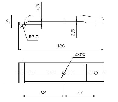 Oldalfal kapocs ellendarab 126 x 30 lépcsős