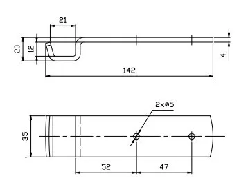 Oldalfal kapocs ellendarab 142 x 35