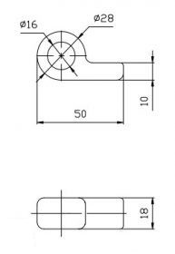 Oldalfal kapocs ellendarab 50 x 18