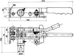 Racsnis ponyvafeszítő BAL hátsó