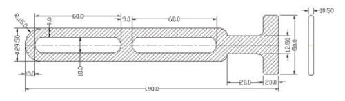 Ponyvafeszítő gumi T (ringlibe) 19cm