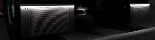 ALU sárfogó gumi felfogatás szett FEHÉR LED ÉLVILÁGÍTÁSSAL 65cm