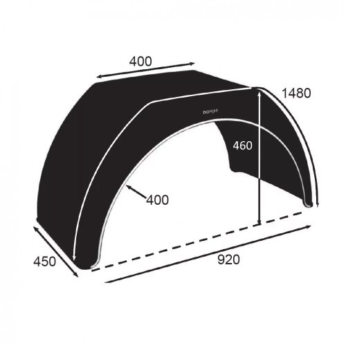 Sárvédő szögletes 450x920mm