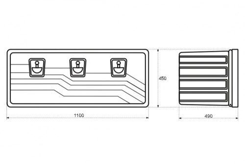 Szerszámos láda műanyag (1100x450x490)