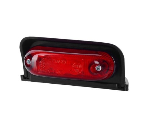 Ovális LED helyzetjelző lámpa tetőre 12/24V Piros