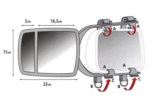 Tükör szélesítő lakókocsira, kisteherautóra osztott